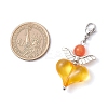 Heart Cat Eye & Acrylic Pendant Decoration HJEW-TA00354-3