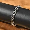 304 Stainless Steel Oval Link Chains Bracelets for Men & Women BJEW-D042-47P-1
