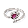 Brass Micro Pave Cubic Zirconia Cuff Open Rings for Women RJEW-L343-01P-04-4