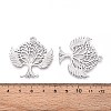 304 Stainless Steel Hollow Tree of Life with Angel Wings Pendants STAS-T067-39P-3