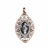 Retro Hollow Natural Snowflake Obsidian Pendants PW-WGEF371-02-1