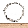 201 Stainless Steel Column Link Chain Bracelets for Women BJEW-B143-15P-5