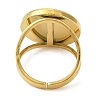 Ion Plating(IP)  304 Stainless Steel Enamel Open Cuff Rings for Women RJEW-F166-53G-01-3