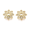 Brass Micro Pave Clear Cubic Zirconia Bead Caps KK-Q071-06G-02-1