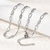 304 Stainless Steel Flower Link Chain Necklaces for Women NJEW-A046-02C-P-5