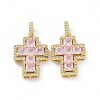 Brass Micro Pave Clear Cubic Zirconia Pendants ZIRC-F135-24G-02B-2