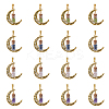 16Pcs 4 Styles Tibetan Style Alloy Moon Pendants PALLOY-FH00027-1