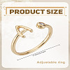1Pc Brass Micro Pave Clear Cubic Zirconia Open Cuff Rings for Women RJEW-LP0002-37A-2