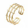 304 Stainless Steel Bamboo Shape Open Cuff Ring RJEW-T023-04G-3
