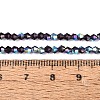 AB Color Plated Transparent Glass Beads Strands GLAA-G127-01R-2