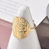 Flat Round 304 Stainless Steel Open Cuff Ring for Women LS-RJEW-M049-01G-02-4