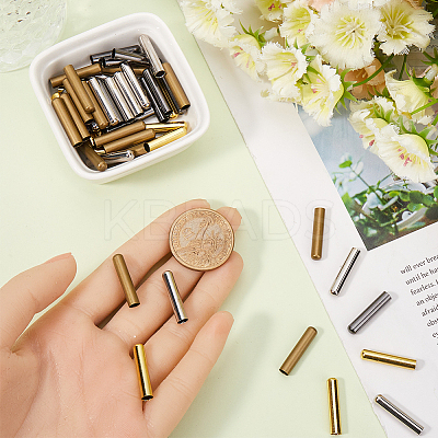 80Pcs 4 Colors Brass Aglets for Shoelaces KK-GF0001-16-1