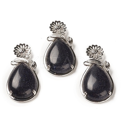 Synthetic Blue Goldstone Pendants G-A031-02P-09-1