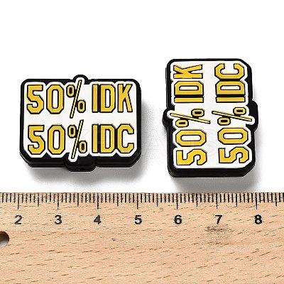 Word 50% IDK 50% IDC Food Grade Eco-Friendly Silicone Focal Beads SIL-I007-07-1
