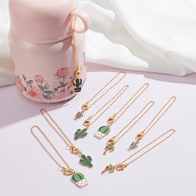 10Pcs 5 Style Alloy Enamel Wine Glass Charms HJEW-AB00063-1