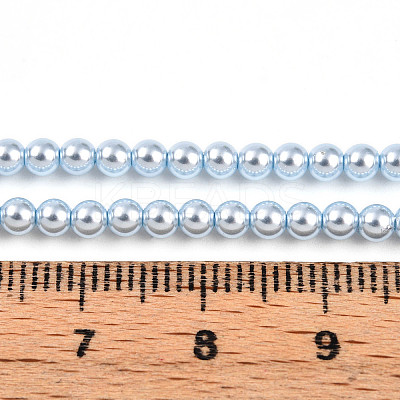 Baking Paint Pearlized Glass Pearl Bead Strands HY-N002-3mm-A05-1