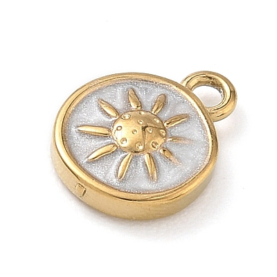 304 Stainless Steel Enamel Pendants STAS-I369-06G-1