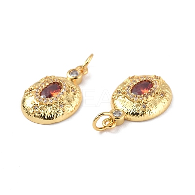 Brass Micro Pave Clear Cubic Zirconia Pendants KK-E068-VF332-1