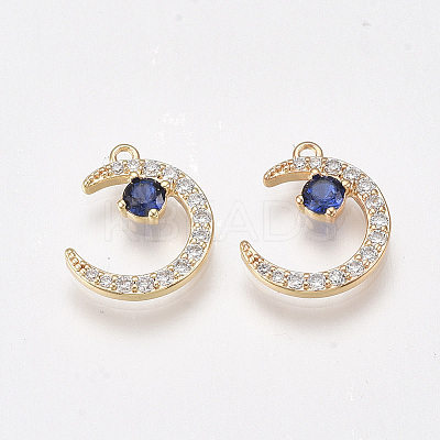 Brass Micro Pave Cubic Zirconia Charms KK-T038-507E-1