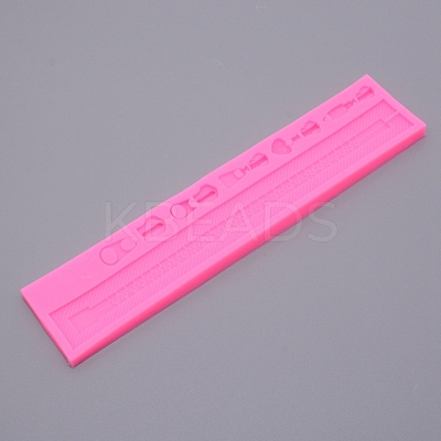 Zipper Shape Fondant Molds DIY-WH0210-18-1