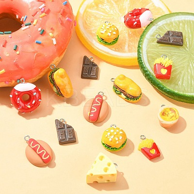 40Pcs 8 Styles Imitation Food Opaque Resin Pendants RESI-CJ0002-95-1