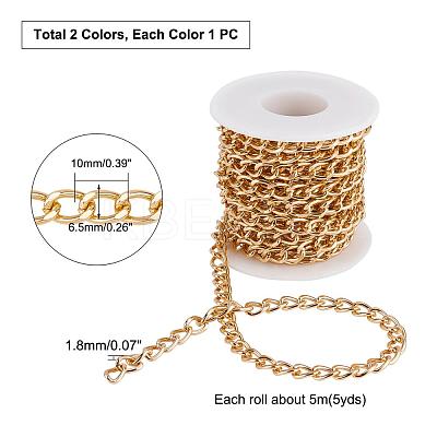 5M 2 Colors Aluminium Twisted Curb Chains CHA-PH0001-03-1