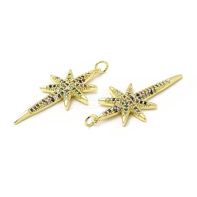Brass Micro Pave Cubic Zirconia Pendants KK-E068-VB450-1