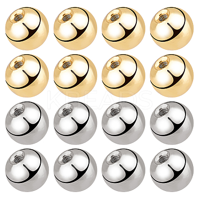 60Pcs 2 Colors Stainless Steel Ear Nuts STAS-BBC0003-34-1