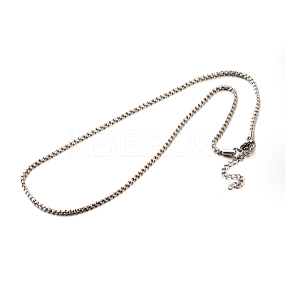 Tarnish Resistant 304 Stainless Steel Box Chain Necklaces STAS-M174-001-C-1