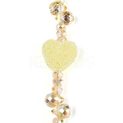 Electroplate Glass and Acrylic Rhinestone Beads Strands MAK-T011-07F-1