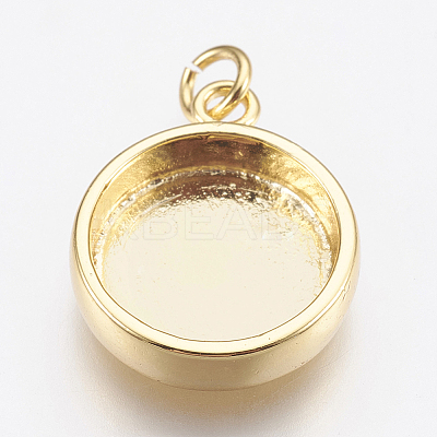 Brass Pendant Cabochon Settings LS-KK-P146-08G-1