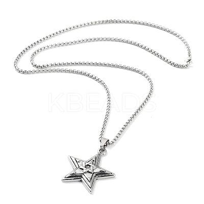 Tibetan Style Alloy Pendant Necklaces NJEW-P284-05AS-1