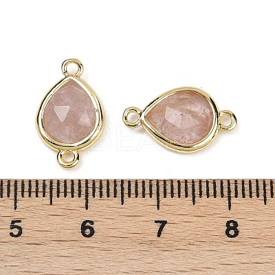 Natural Strawberry Quartz Faceted Connector Charms G-L514-048P-02-1
