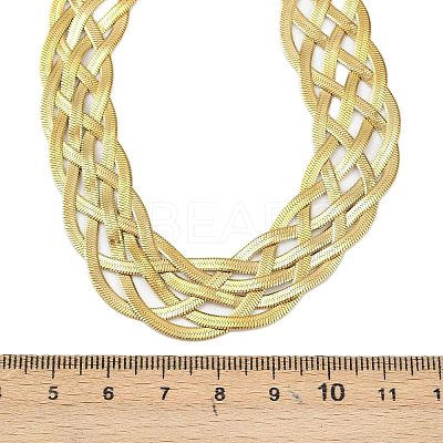 201 Stainless Steel Mesh Chain Necklaces NJEW-H085-01G-1