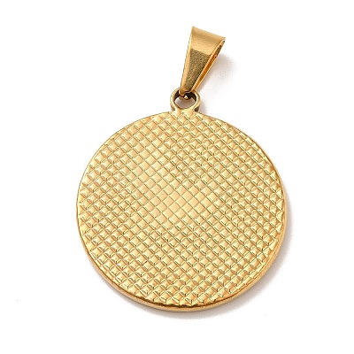 PVD Vacuum Plating 201 Stainless Steel Coin Pendants STAS-P314-33G-1
