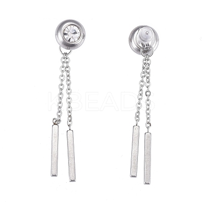 304 Stainless Steel Chain Tassel Earrings EJEW-I248-25-1