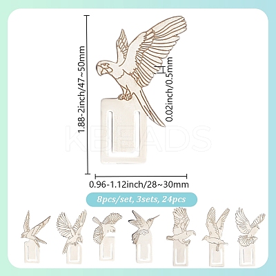 3 Sets 201 Stainless Steel Bookmarks STAS-DR0001-09B-1