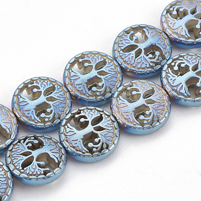 Electroplate Non-magnetic Synthetic Hematite Beads Strands G-N0322-09-1