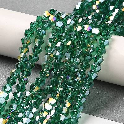 Transparent Electroplate Glass Beads Strands GLAA-F029-3mm-A10-1