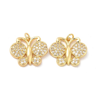 Brass Micro Pave Cubic Zirconia Pendants KK-H441-21G-1