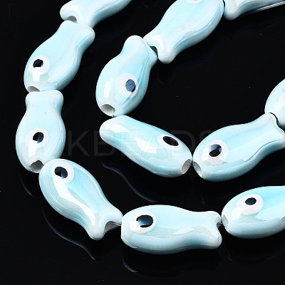 Handmade Porcelain Ceramic Beads Strands X1-PORC-T006-03O-1