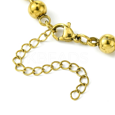 Ion Plating(IP) 304 Stainless Steel Bead Necklaces NJEW-C053-02G-1