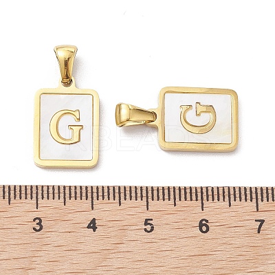 Ion Plating(IP) 304 Stainless Steel Pave Shell Pendants X-STAS-G327-01G-G-1