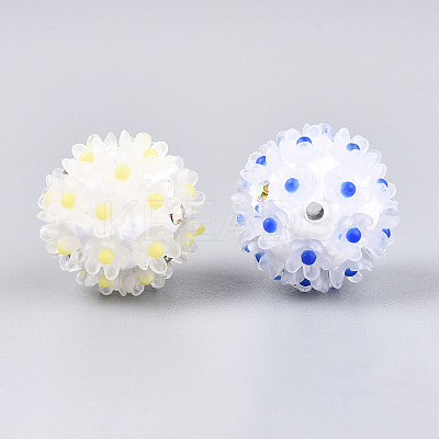 Handmade Polymer Clay Rhinestone with Resin Daisy Flower CLAY-T022-02A-1