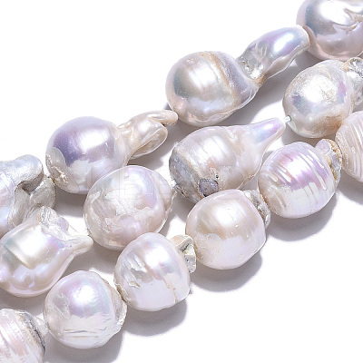 Natural Baroque Pearl Keshi Pearl Beads Strands PEAR-S019-02E-1