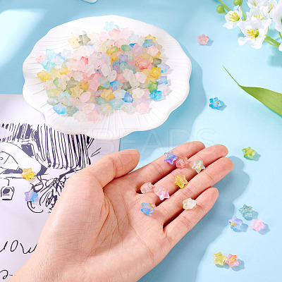 180Pcs 9 Colors Gradient Color Transparent Acrylic Beads OACR-TA0003-40-1