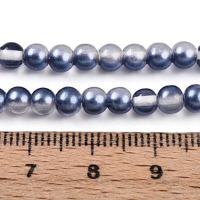 Baking Paint Transparent Glass Beads Strands DGLA-N011-4mm-08-1
