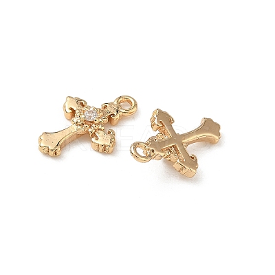 Brass Micro Pave Clear Cubic Zirconia Pendants KK-A280-05A-G-1