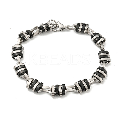 Two Tone 201 Stainless Steel Oval Link Chain Bracelet BJEW-B078-22BP-1