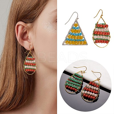 DIY Beads Geometry Drop Earring Making DIY-SZ0007-02-1